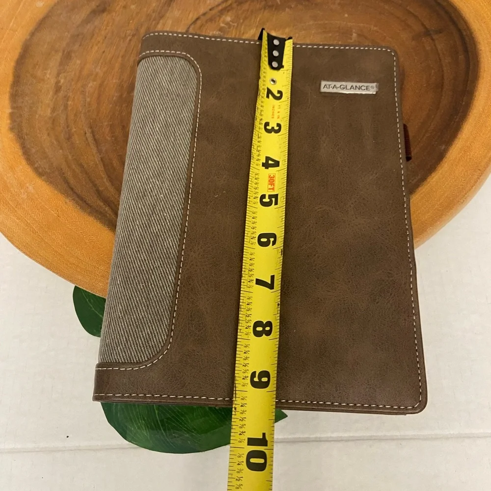 At A Glance Faux Leather Organizer Agenda Planner